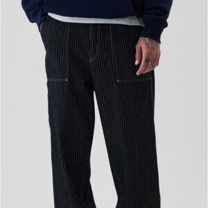 gap pinstripe railroad utility baggy jeans